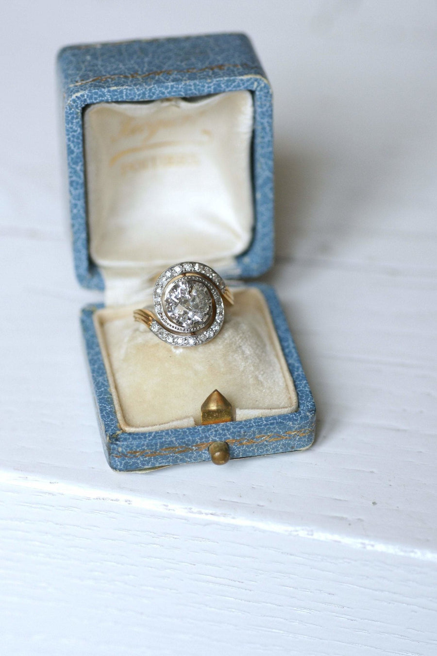 Antique Tourbillon Diamond Engagement Ring 1.33 Cts - Penelope Gallery
