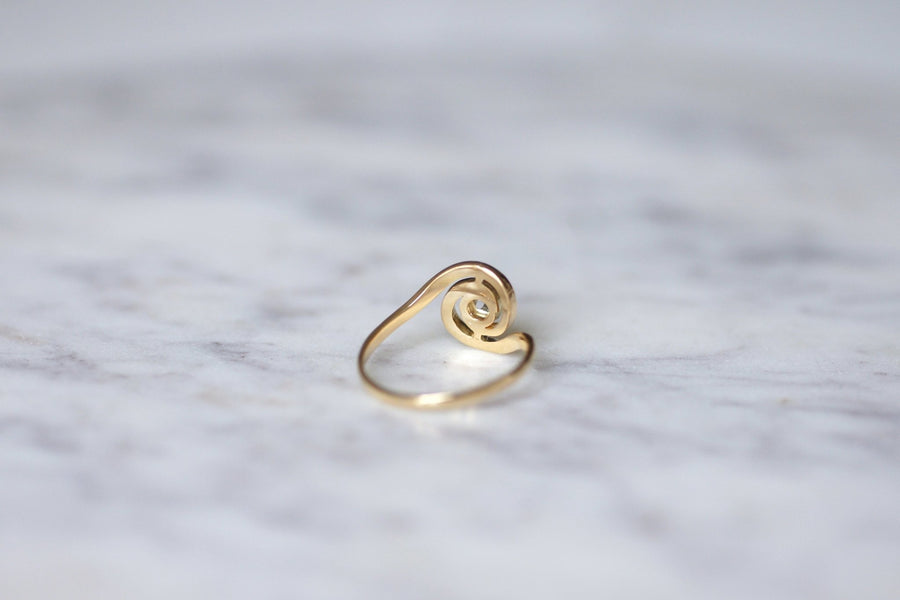 Antique Tourbillon gold and diamond engagement ring - Penelope Gallery