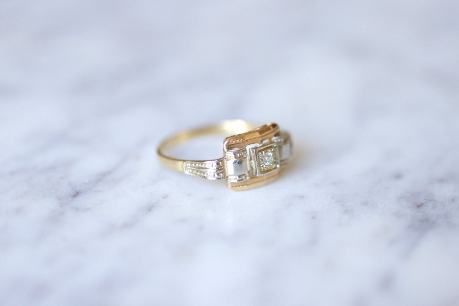 Art Deco two gold and diamond engagement ring - Penelope Gallery