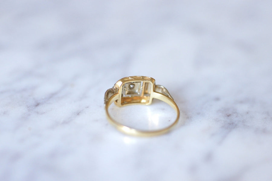 Art Deco two gold and diamond engagement ring - Penelope Gallery