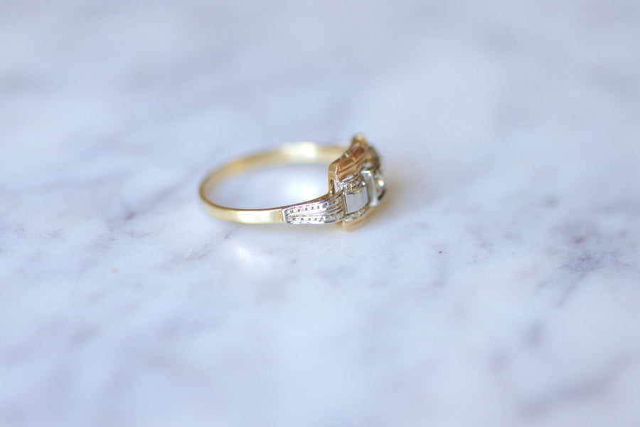 Art Deco two gold and diamond engagement ring - Penelope Gallery