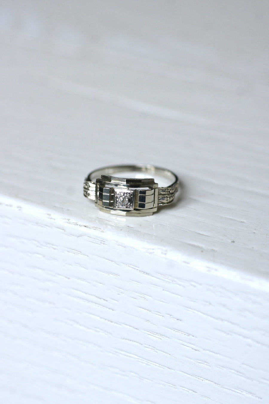 Geometric Art Deco Engagement Ring - Penelope Gallery