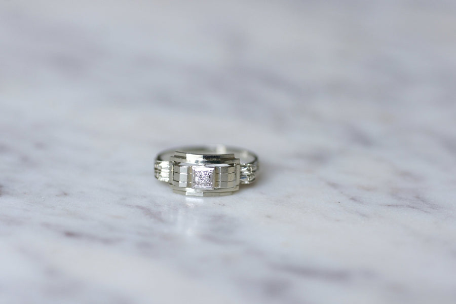 Geometric Art Deco Engagement Ring - Penelope Gallery