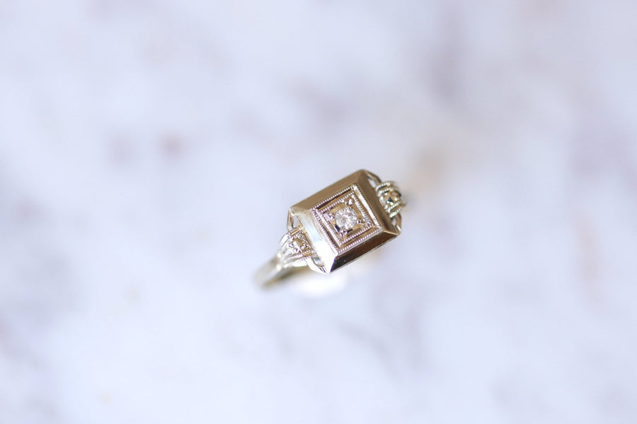 Art Deco white gold and diamond engagement ring - Galerie Pénélope