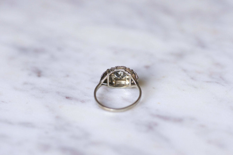 Art Deco platinum, white gold and diamond engagement ring - Galerie Pénélope
