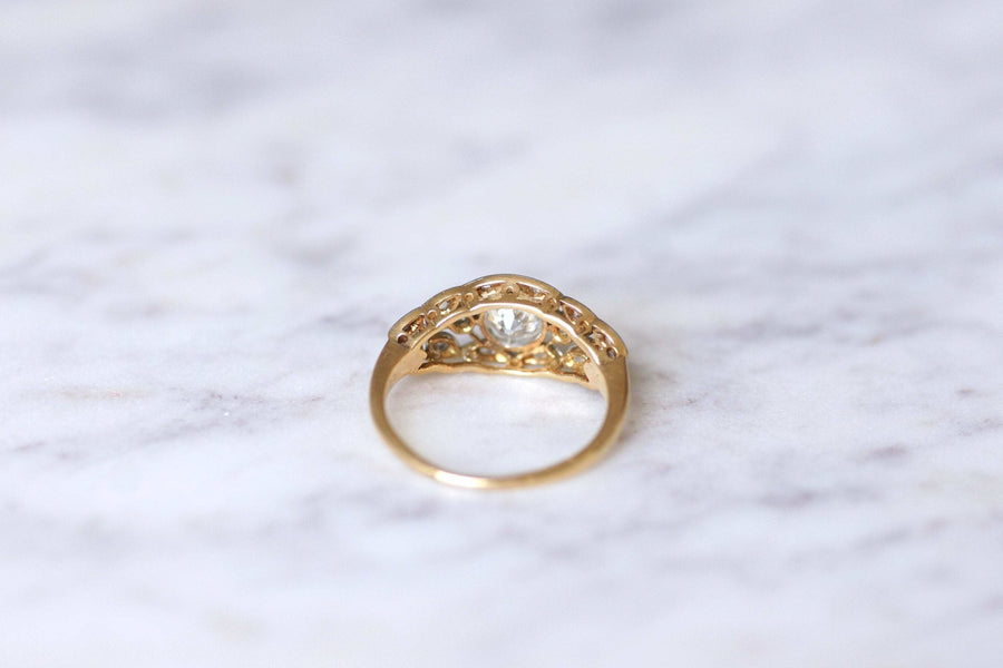 Belle Epoque gold and diamonds bandeau engagement ring - Galerie Pénélope