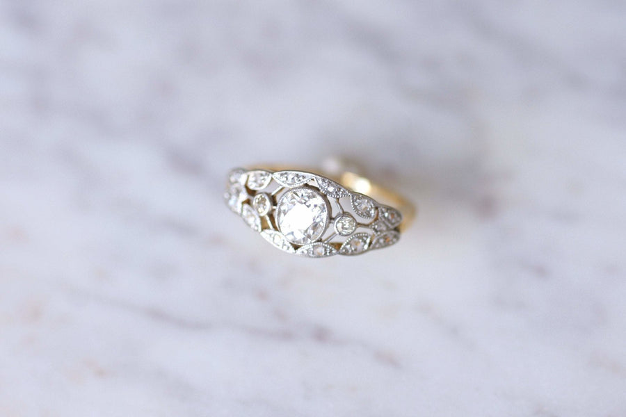 Belle Epoque gold and diamonds bandeau engagement ring - Galerie Pénélope