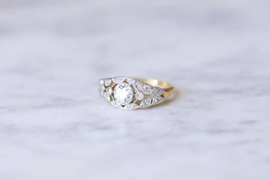 Belle Epoque gold and diamonds bandeau engagement ring - Galerie Pénélope