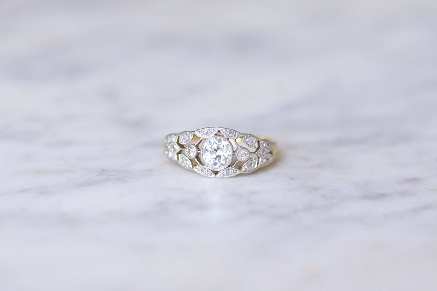 Belle Epoque gold and diamonds bandeau engagement ring - Galerie Pénélope