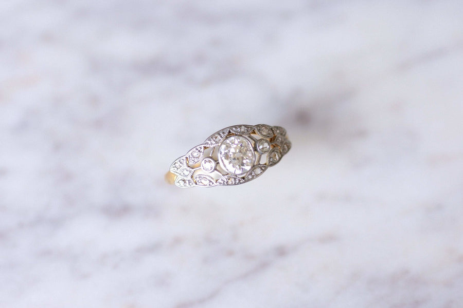 Belle Epoque gold and diamonds bandeau engagement ring - Galerie Pénélope