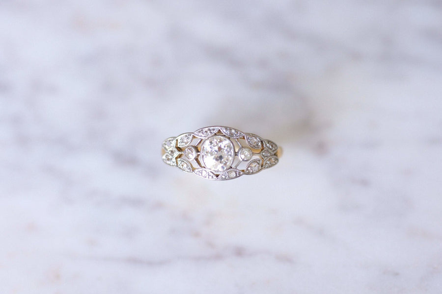 Belle Epoque gold and diamonds bandeau engagement ring - Galerie Pénélope