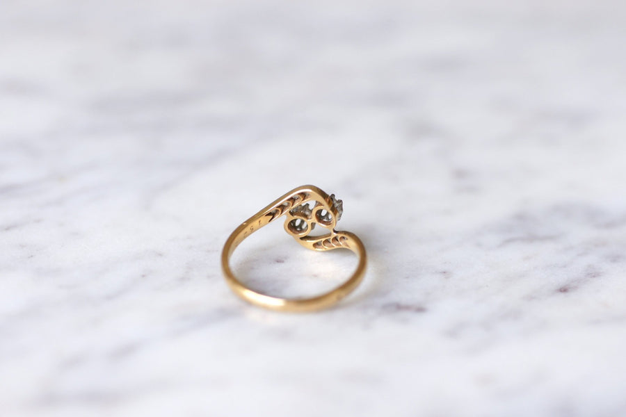 Belle Epoque engagement ring in gold, platinum and diamonds - Galerie Pénélope