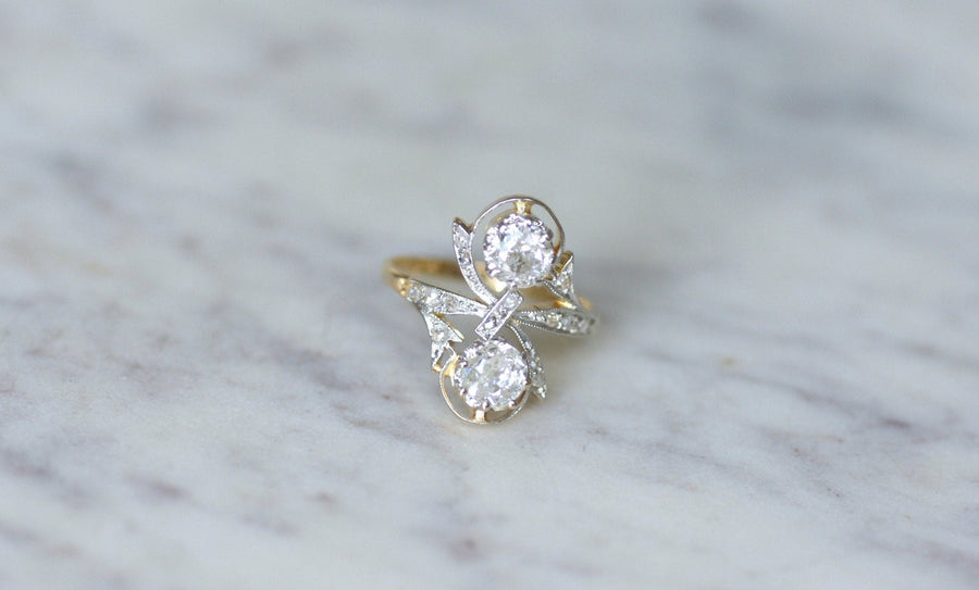 Belle Epoque engagement ring Toi et moi Diamants - Galerie Pénélope