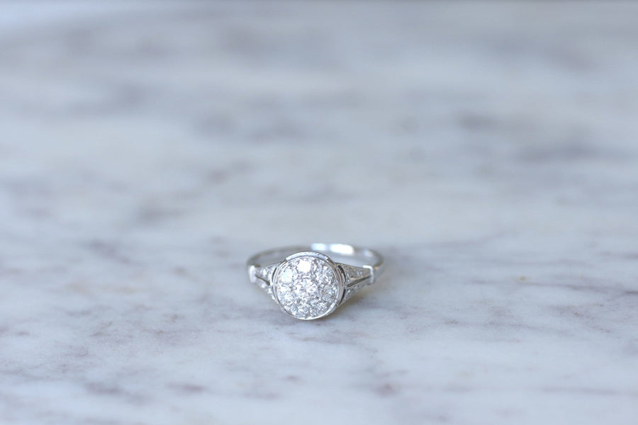 Round Art Deco diamond engagement ring - Penelope Gallery