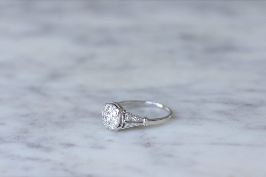Round Art Deco diamond engagement ring - Penelope Gallery