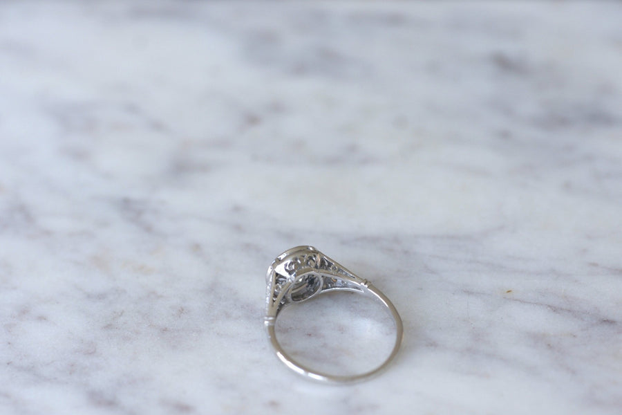 Round Art Deco diamond engagement ring - Penelope Gallery