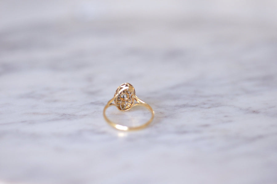 Oval Art Deco Diamond Engagement Ring - Penelope Gallery
