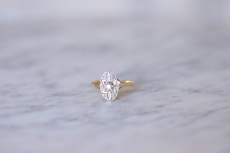 Oval Art Deco Diamond Engagement Ring - Penelope Gallery