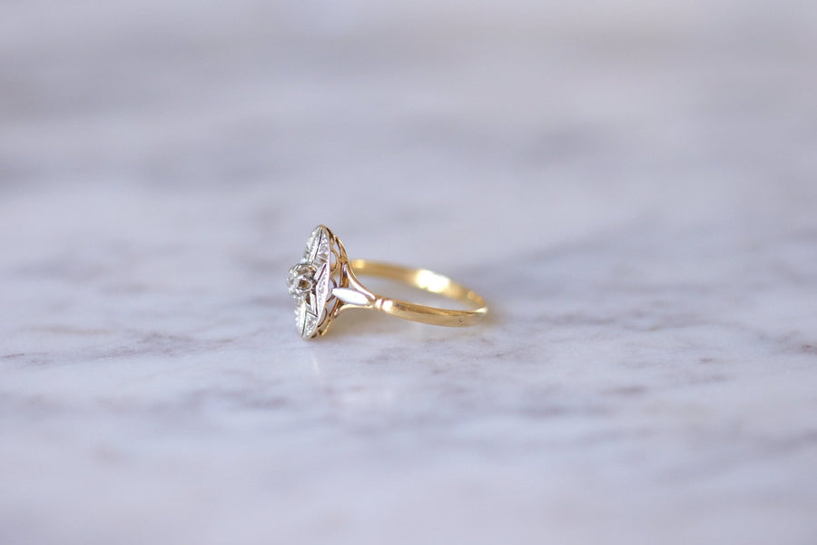 Oval Art Deco Diamond Engagement Ring - Penelope Gallery