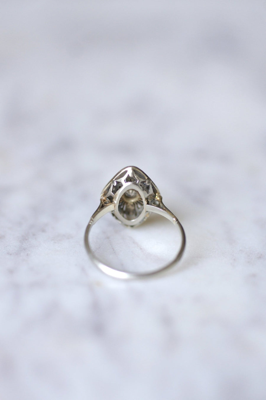 Belle Epoque gold, platinum and diamonds diamond engagement ring - Galerie Pénélope
