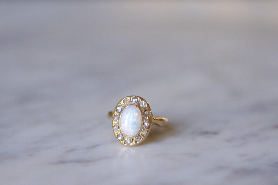 Opal engagement ring with diamonds - Penelope Gallery