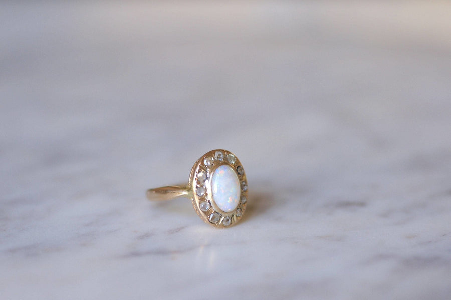 Opal engagement ring with diamonds - Penelope Gallery