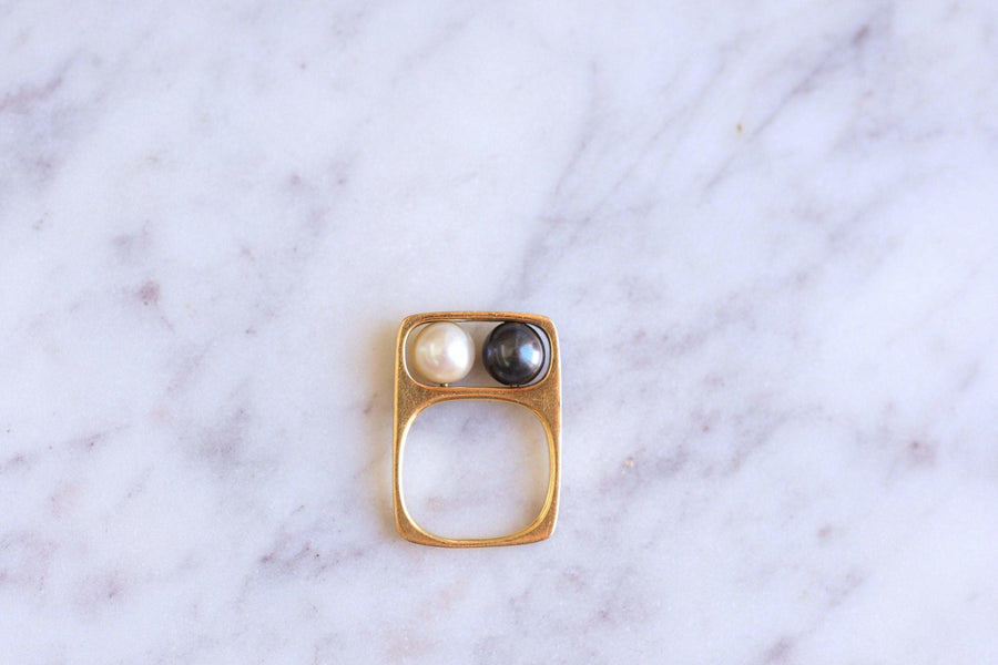 Two pearls Dinh Van ring for Pierre Cardin - Galerie Pénélope