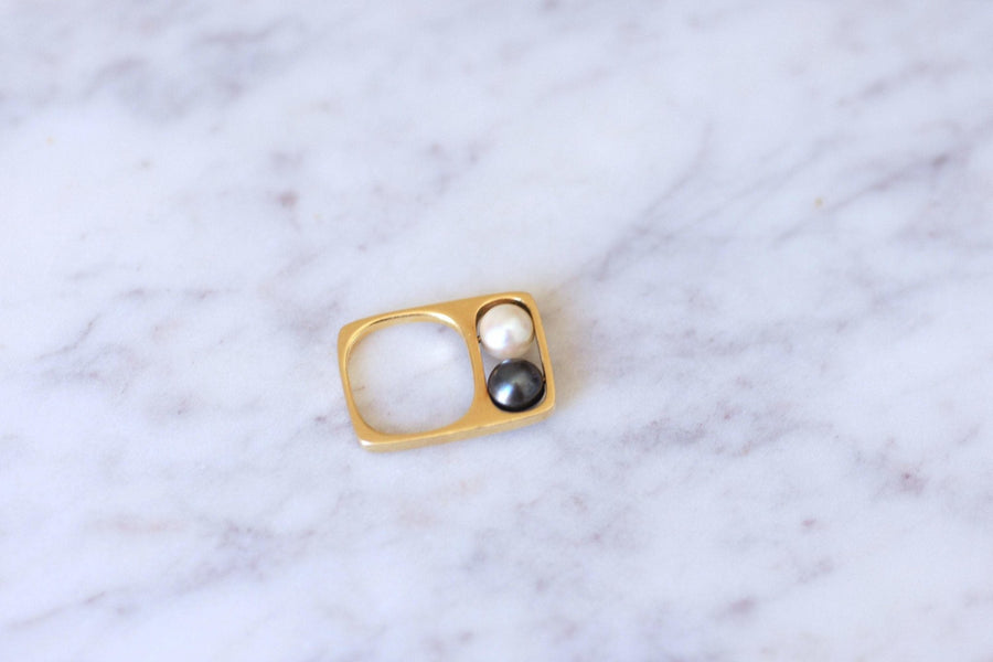 Two pearls Dinh Van ring for Pierre Cardin - Galerie Pénélope