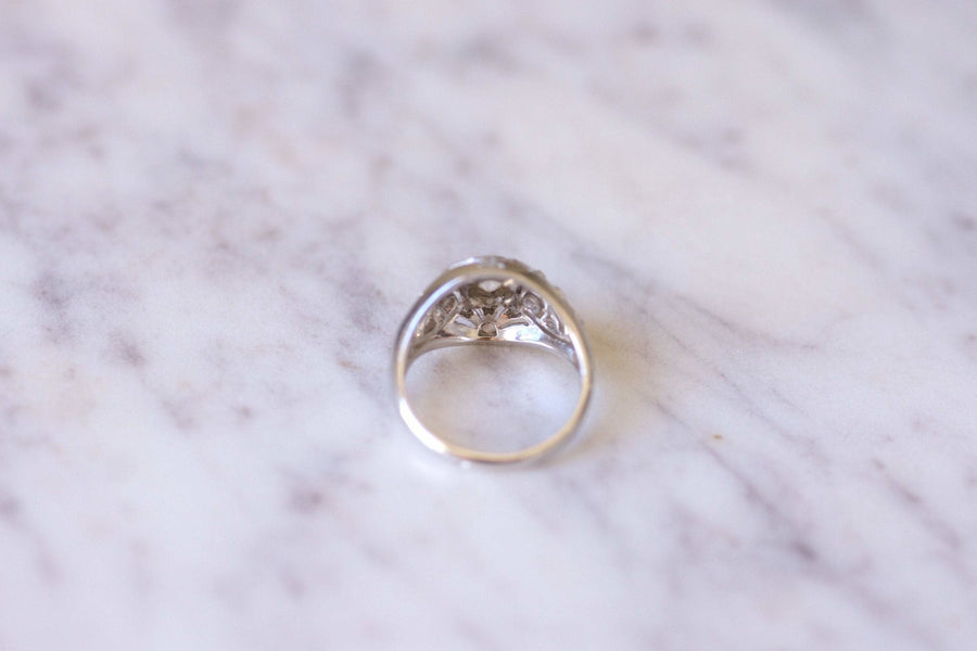 Art Deco platinum and diamonds dome ring - Galerie Pénélope
