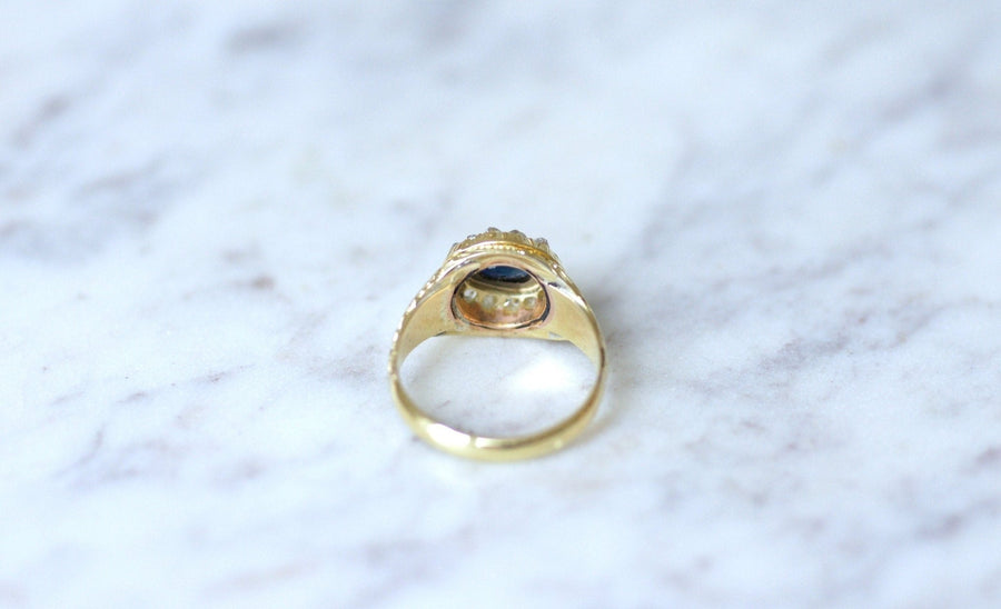 Sapphire dome ring with diamonds - Penelope Gallery