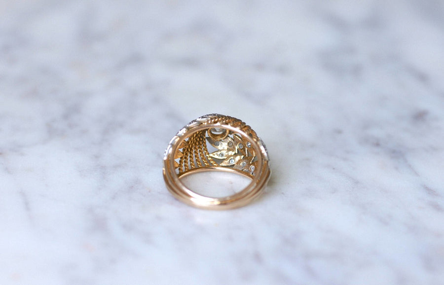 Vintage Dome Ring with Diamonds - Penelope Gallery