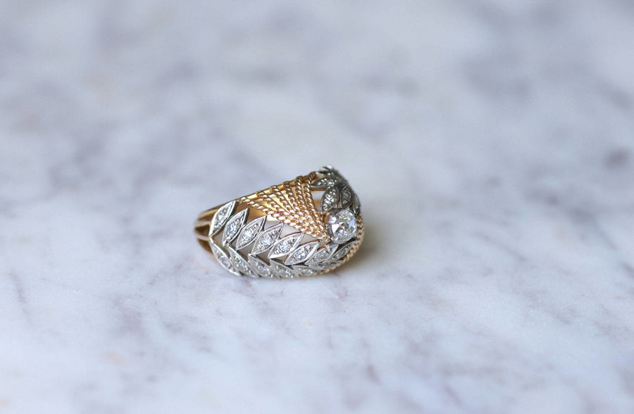 Vintage Dome Ring with Diamonds - Penelope Gallery