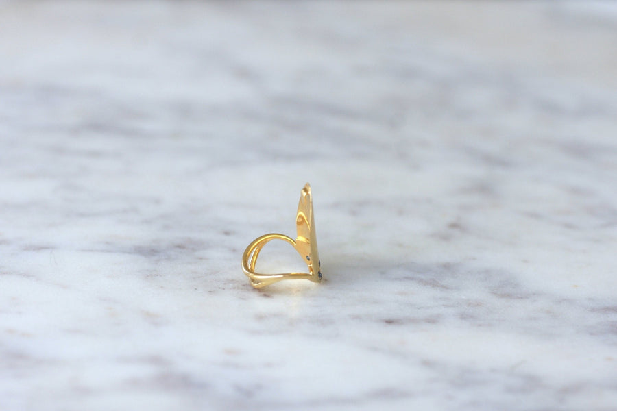 Vintage gold and sapphire nail ring - Penelope Gallery