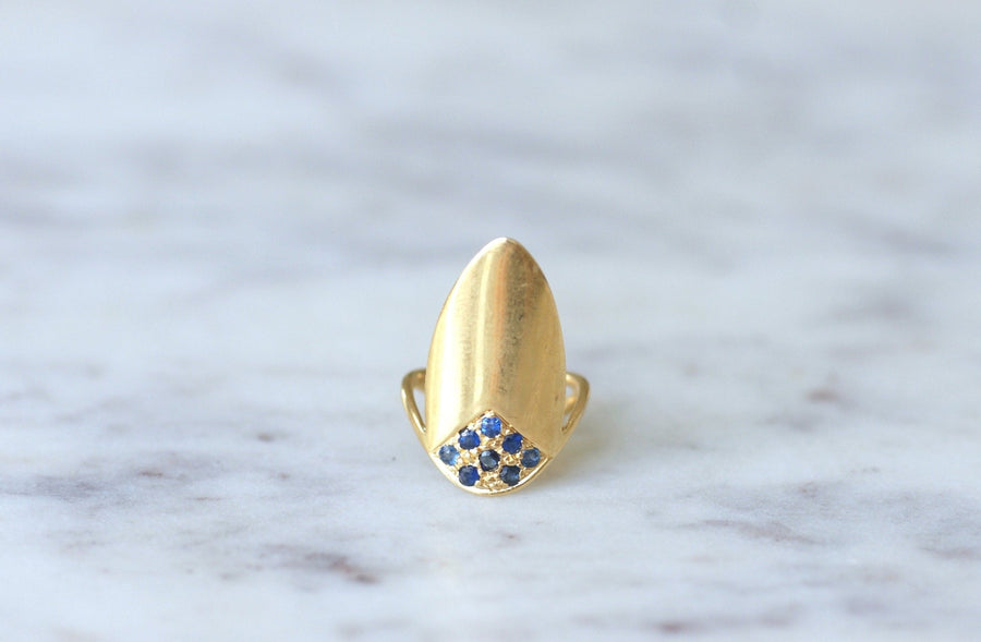 Vintage gold and sapphire nail ring - Penelope Gallery