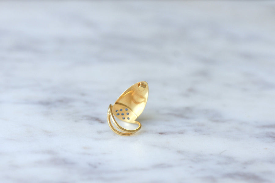 Vintage gold and sapphire nail ring - Penelope Gallery