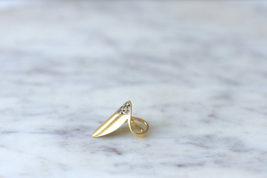 Vintage gold and sapphire nail ring - Penelope Gallery