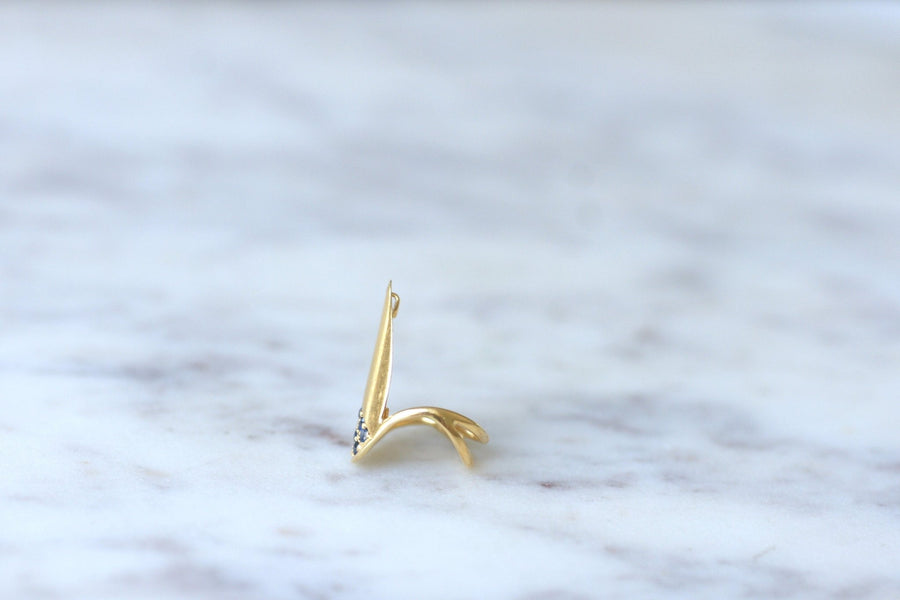 Vintage gold and sapphire nail ring - Penelope Gallery