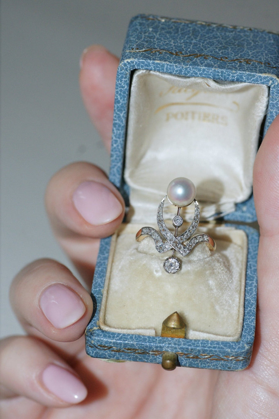 Duchess diamond and pearl ring - Penelope Gallery