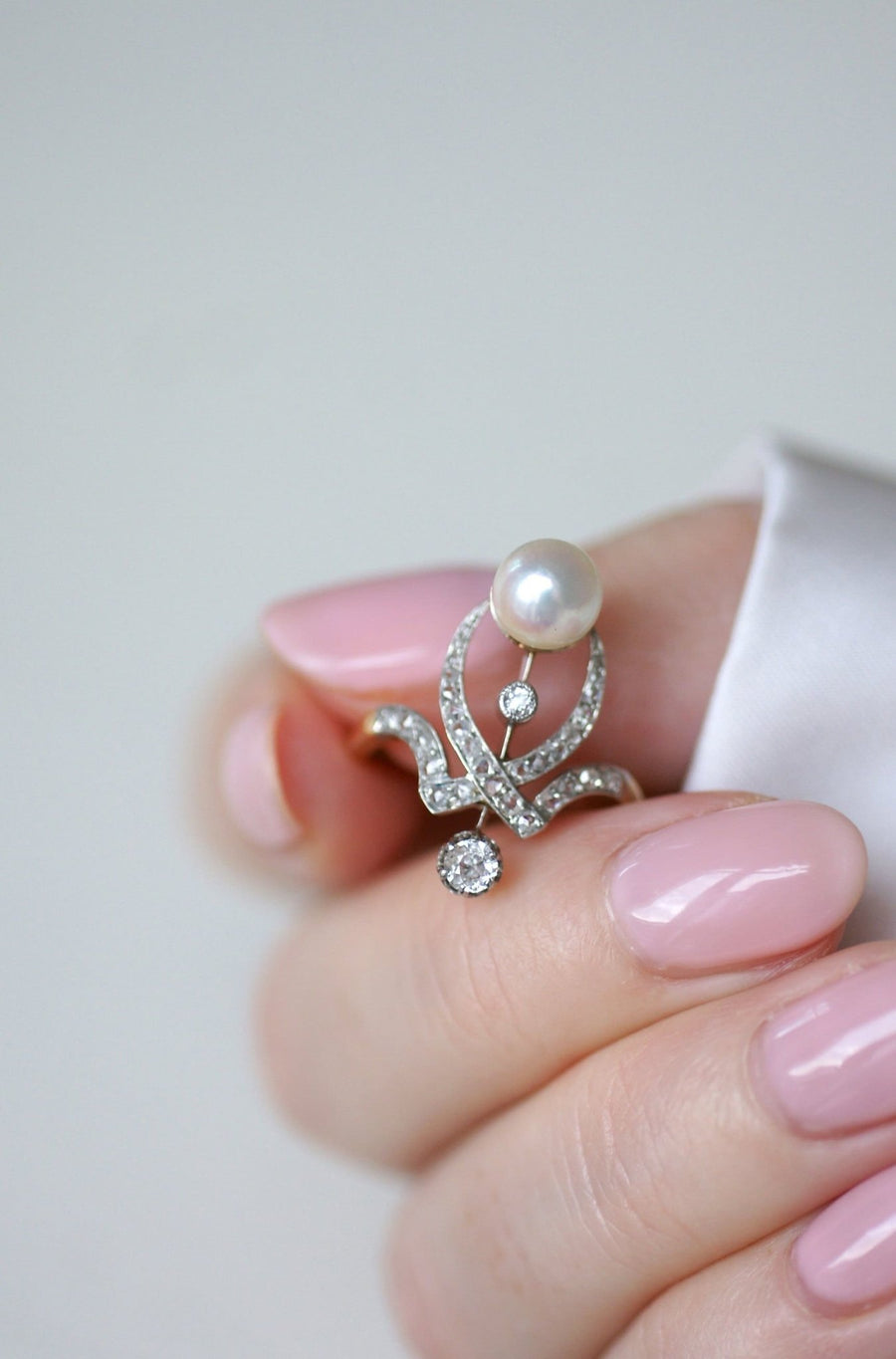 Duchess diamond and pearl ring - Penelope Gallery