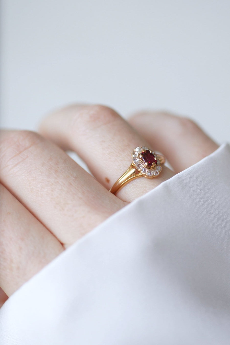 Ruby engagement ring with diamonds - Penelope Gallery
