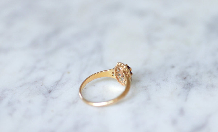 Ruby engagement ring with diamonds - Penelope Gallery