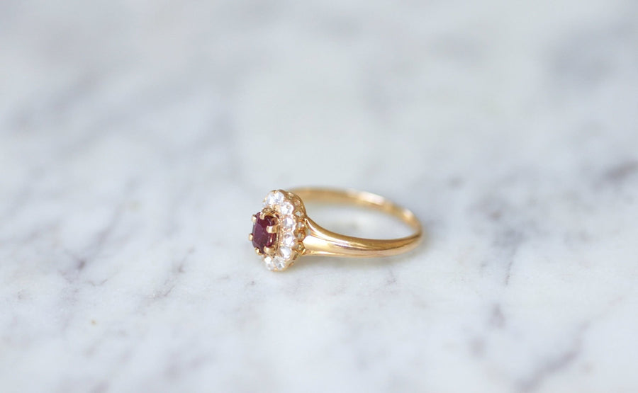 Ruby engagement ring with diamonds - Penelope Gallery