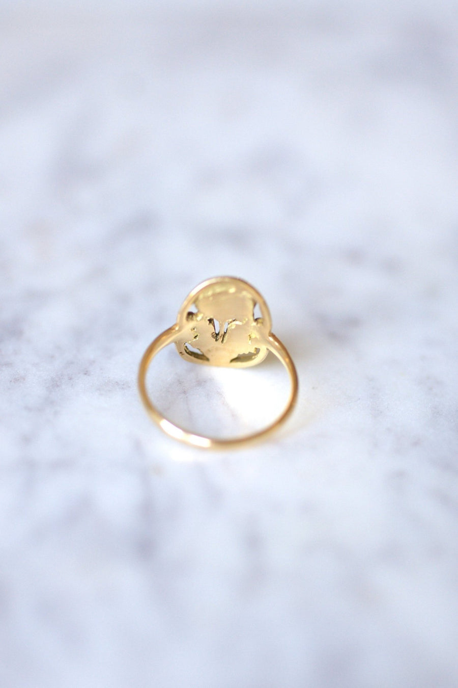 Yellow gold Art Nouveau style flower ring - Penelope Gallery