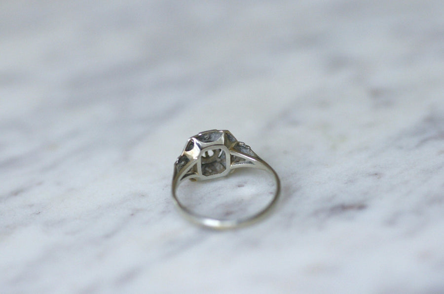 Hexagonal Art Deco Diamond Ring - Penelope Gallery
