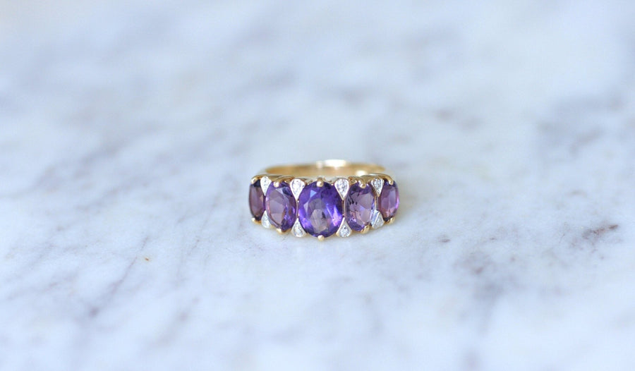 Amethyst and diamond garter ring - Galerie Pénélope