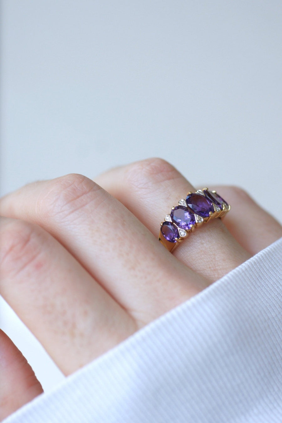 Amethyst and diamond garter ring - Galerie Pénélope