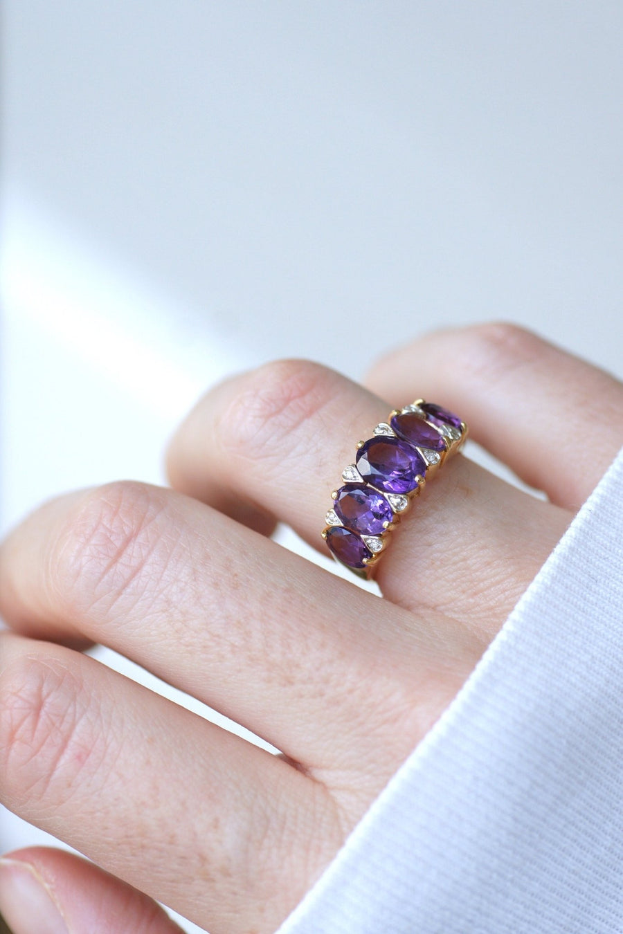 Amethyst and diamond garter ring - Galerie Pénélope