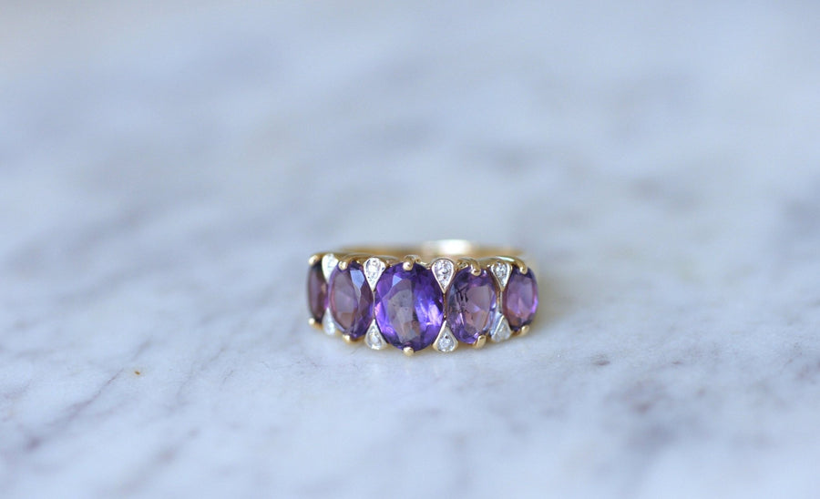 Amethyst and diamond garter ring - Galerie Pénélope