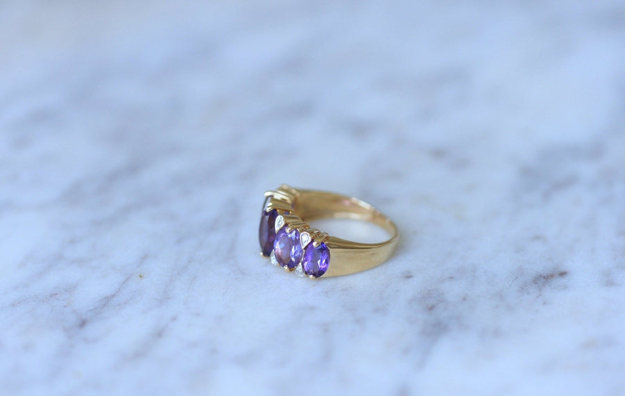 Amethyst and diamond garter ring - Galerie Pénélope