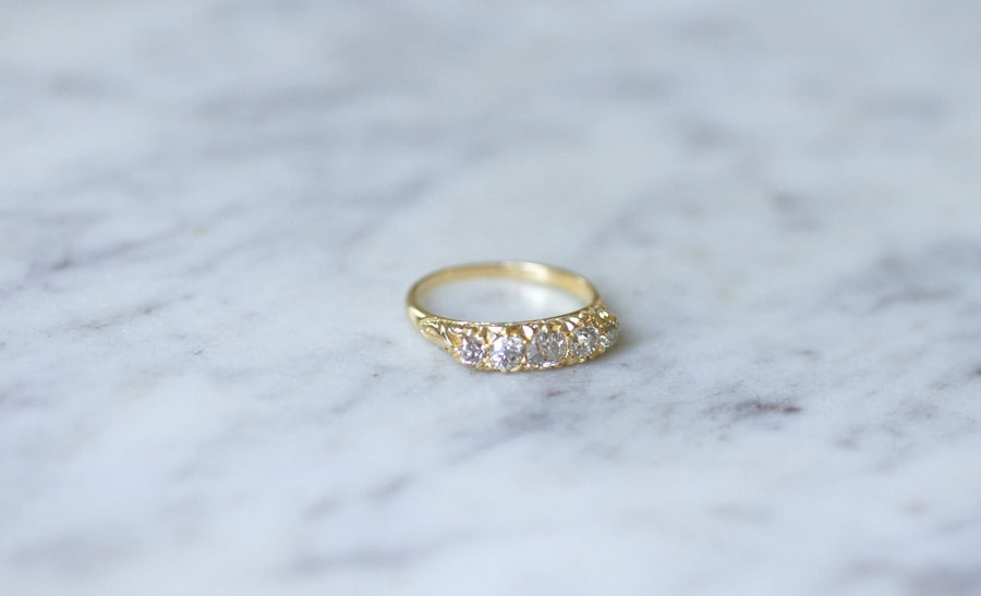 Diamonds on gold garter ring - Galerie Pénélope